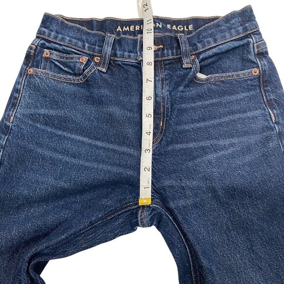 AE Super High rise Ankle Straight Jeans women’s 00 short dark wash - Picture 9 of 11